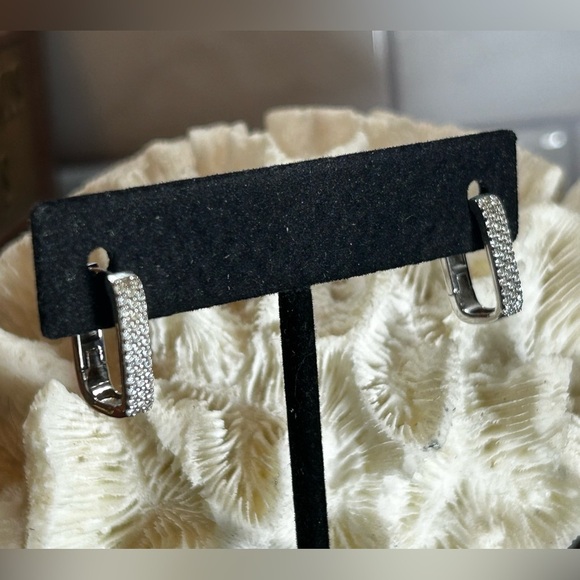 Elegant Stamped s925 Real Diamond Huggie Earrings - Picture 4 of 10